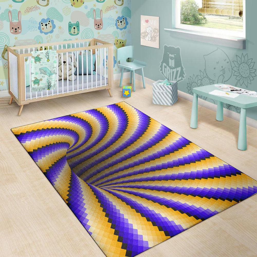 Moving Optical Yellow Vortex Illusion Floor Mat-grizzshop
