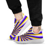 Moving Optical Yellow Vortex Illusion White Athletic Shoes-grizzshop