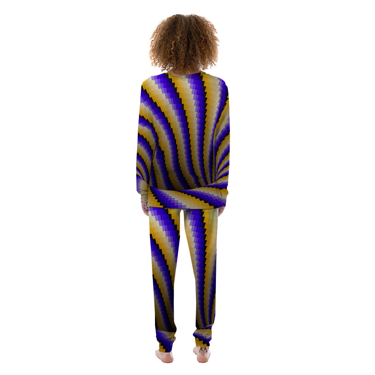 Moving Optical Yellow Vortex Illusion Women's Pajamas-grizzshop