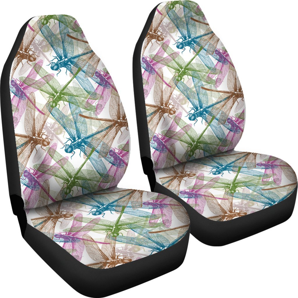 Muliticolor Crowd Dragonfly Car Seat Cover Car Seat Universal Fit-grizzshop