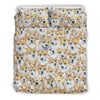 Multi Corgi Pattern Print Duvet Cover Bedding Set-grizzshop