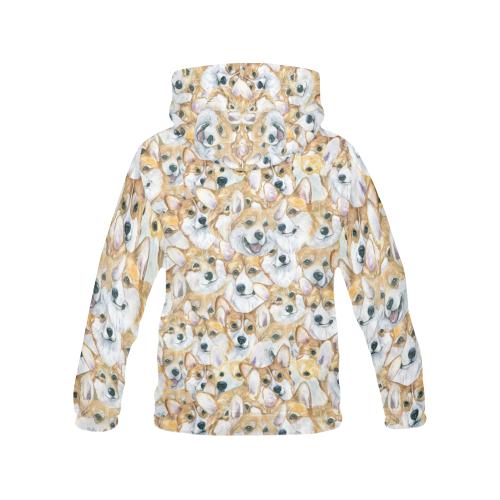 Multi Corgi Pattern Print Men Pullover Hoodie-grizzshop