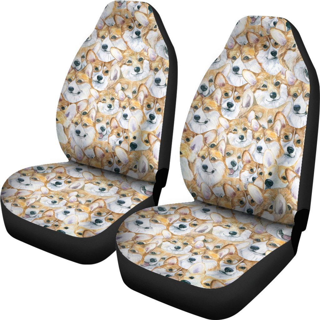 Multi Corgi Pattern Print Universal Fit Car Seat Cover-grizzshop