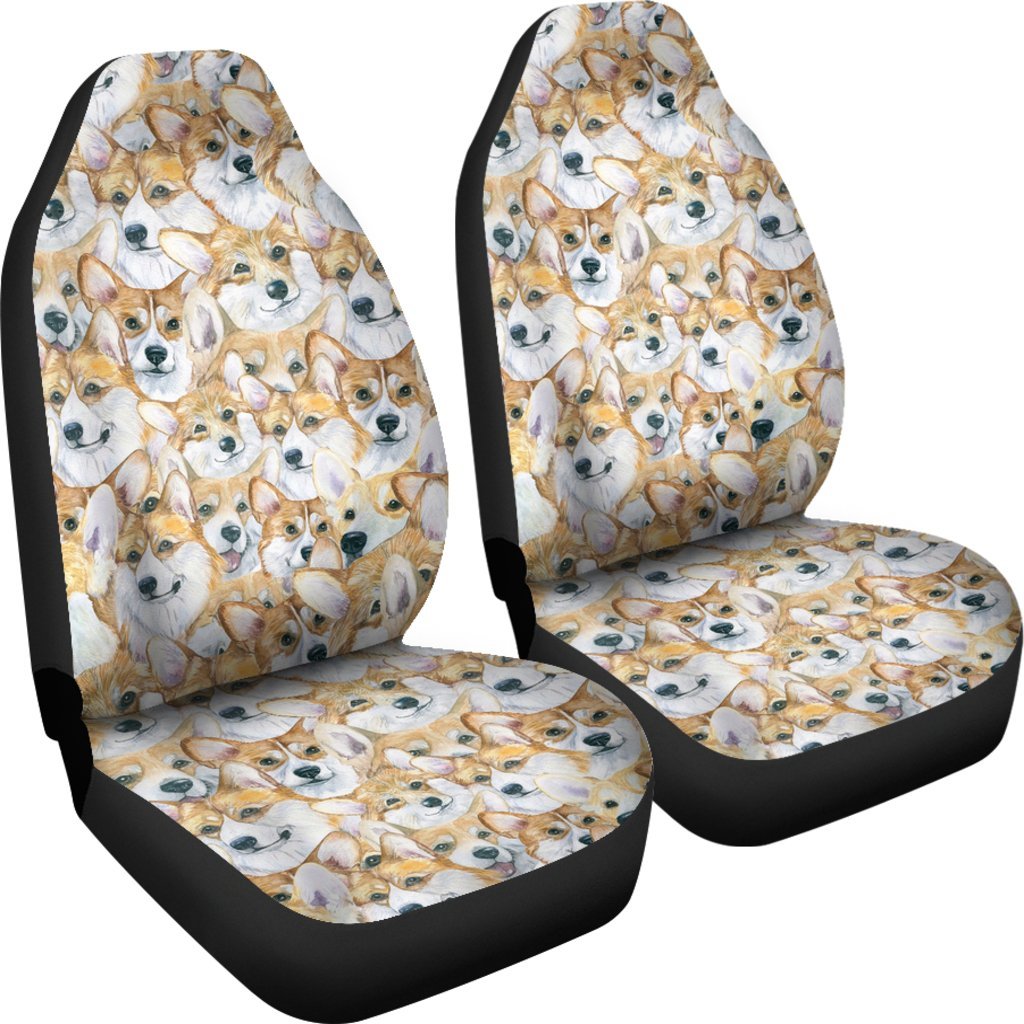 Multi Corgi Pattern Print Universal Fit Car Seat Cover-grizzshop