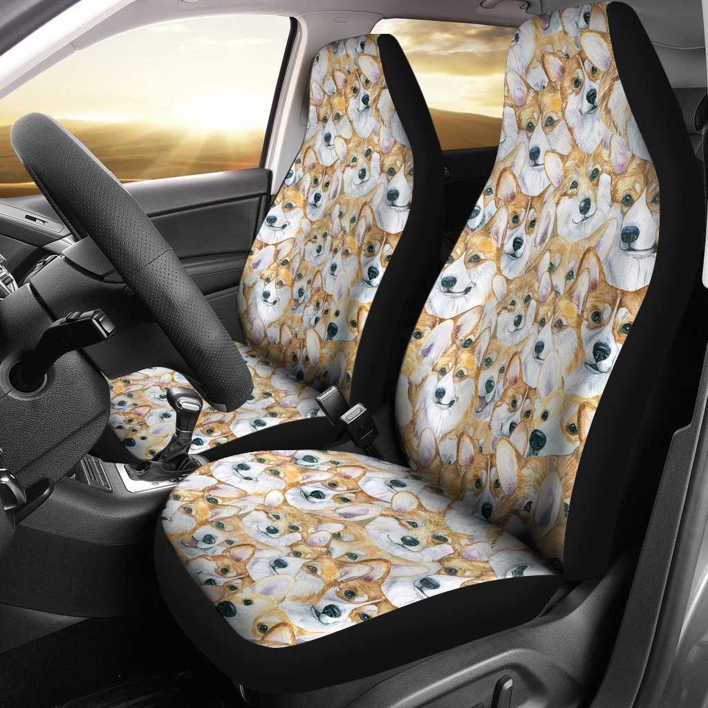 Multi Corgi Pattern Print Universal Fit Car Seat Cover-grizzshop