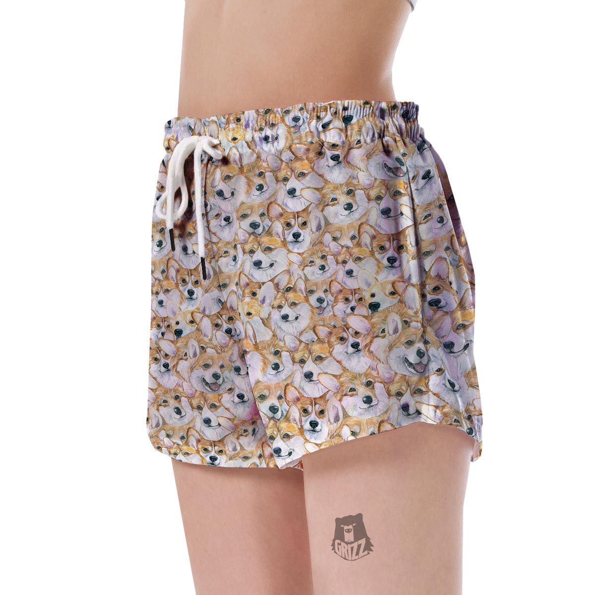 Multi Corgi Pattern Print Women's Shorts-grizzshop