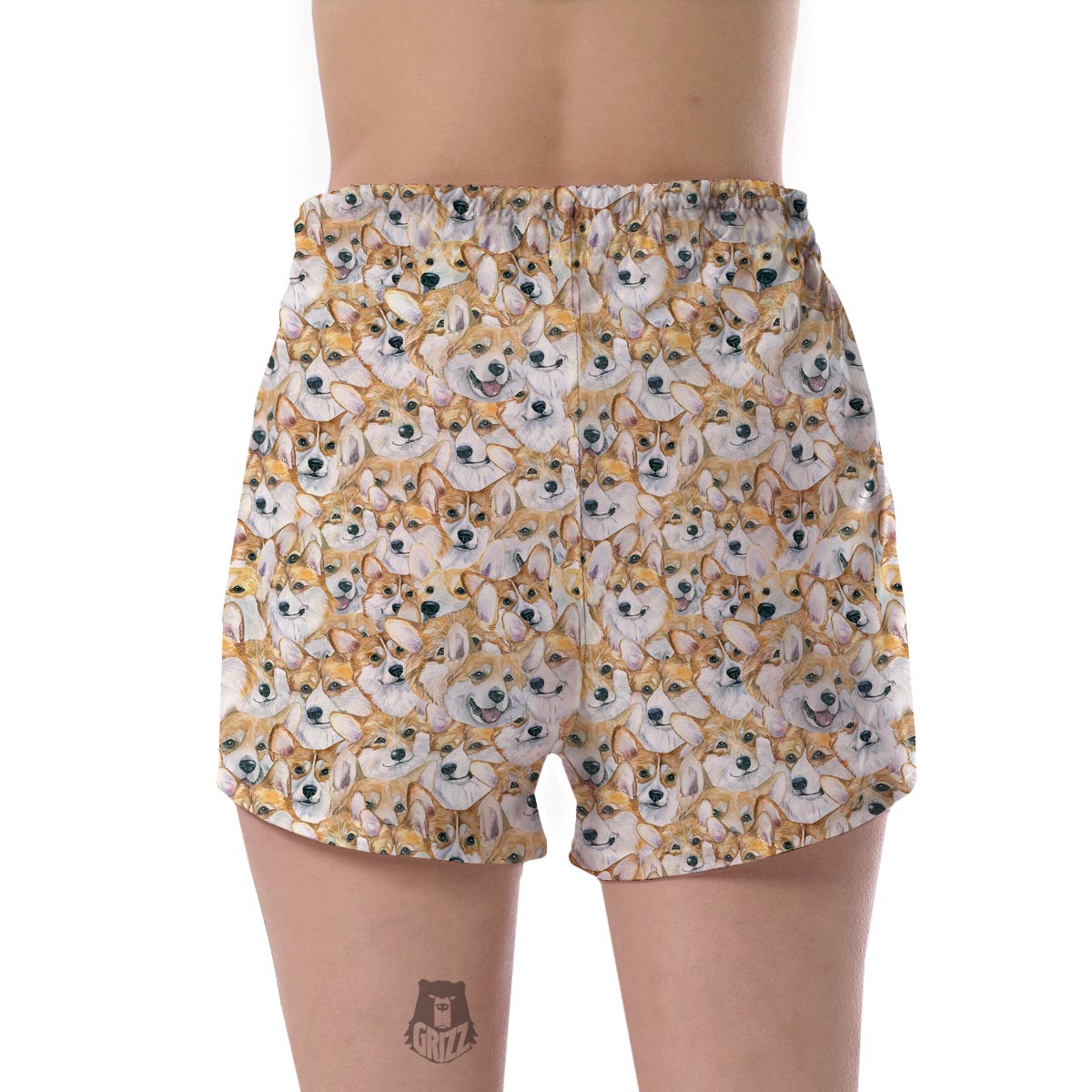 Multi Corgi Pattern Print Women's Shorts-grizzshop