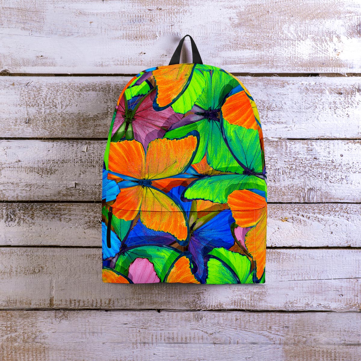 Multicolor Butterfly Print Backpack-grizzshop