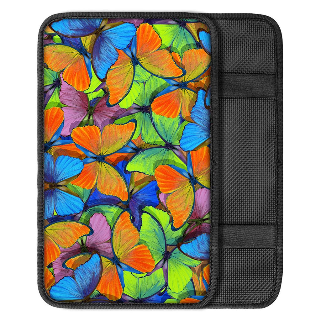 Multicolor Butterfly Print Car Console Cover-grizzshop