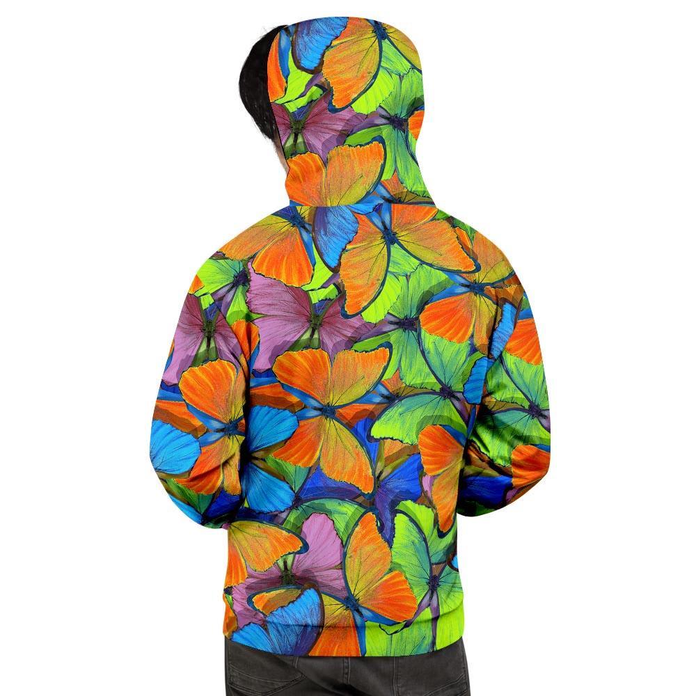 Multicolor Butterfly Print Men's Hoodie-grizzshop