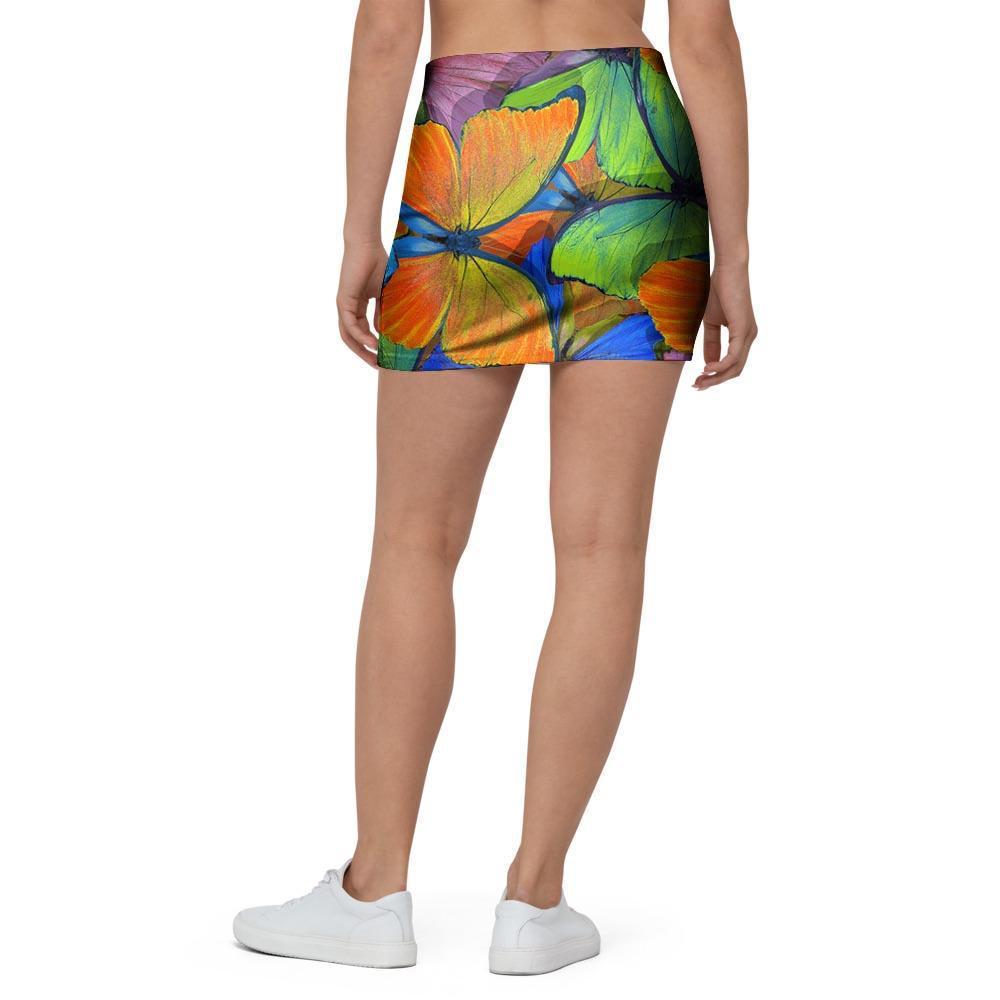 Multicolor Butterfly Print Mini Skirt-grizzshop