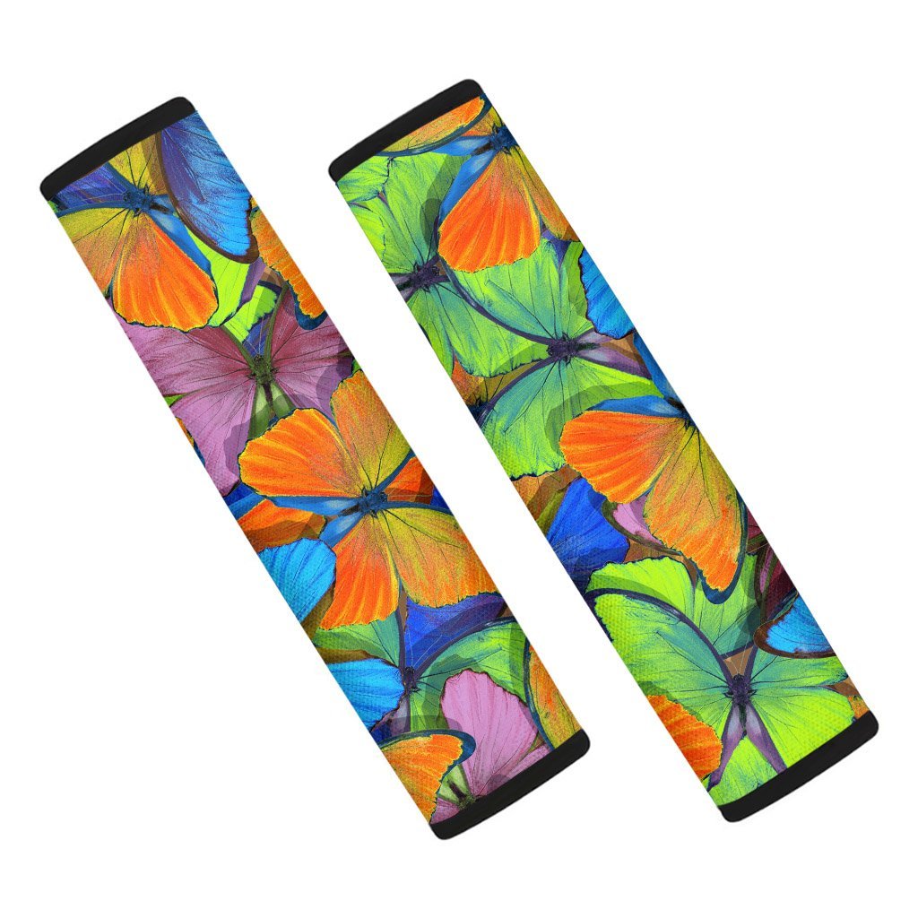 Multicolor Butterfly Print Seat Belt Cover-grizzshop
