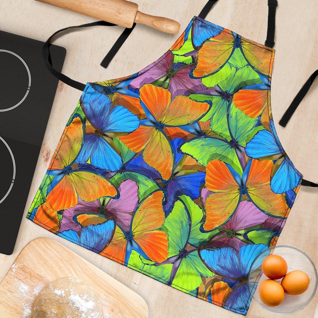Multicolor Butterfly Print Women's Apron-grizzshop