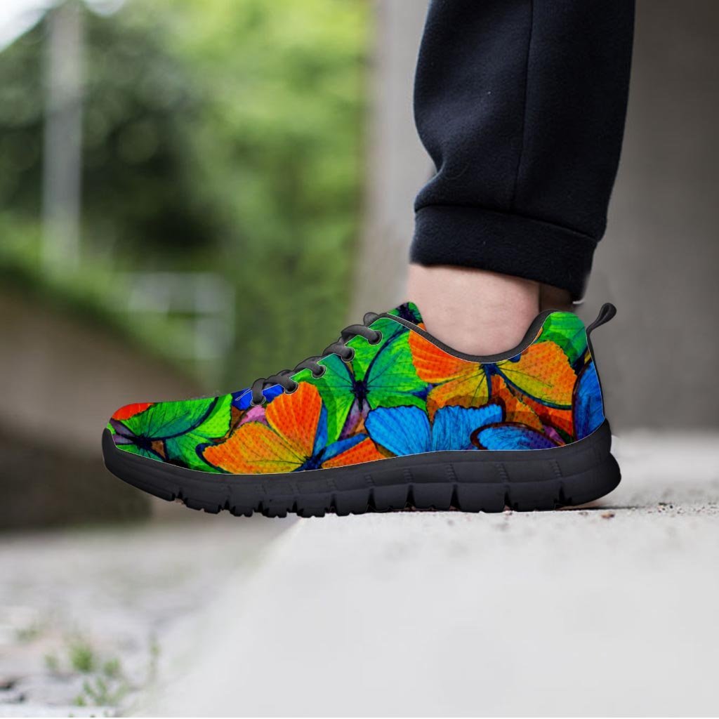 Multicolor Butterfly Print Women's Sneakers-grizzshop