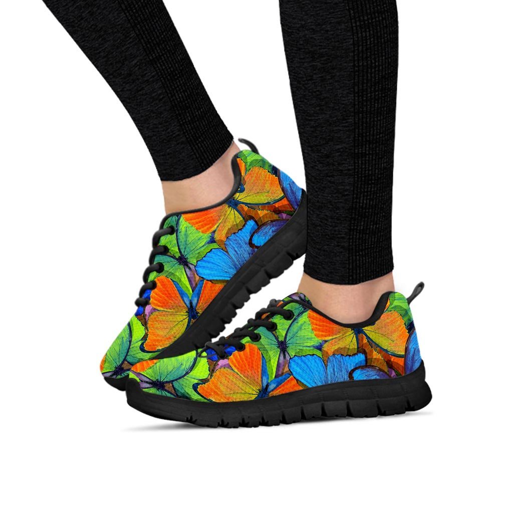 Multicolor Butterfly Print Women's Sneakers-grizzshop