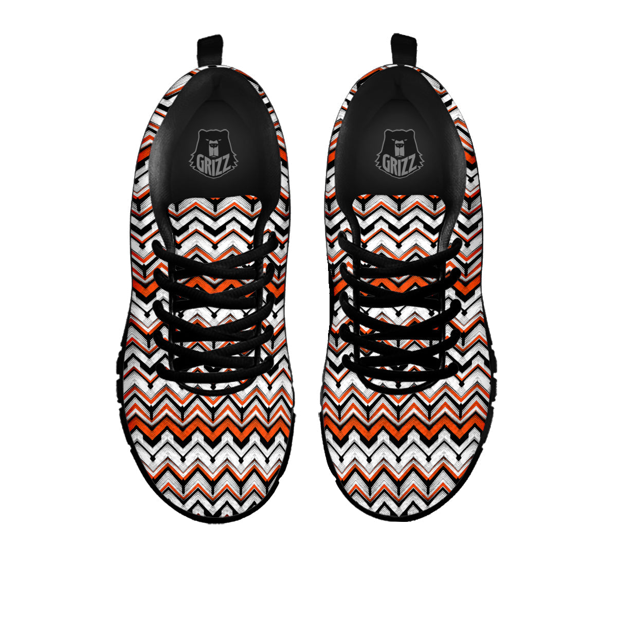 Multicolor Hand Drawn Zigzag Print Black Sneaker-grizzshop