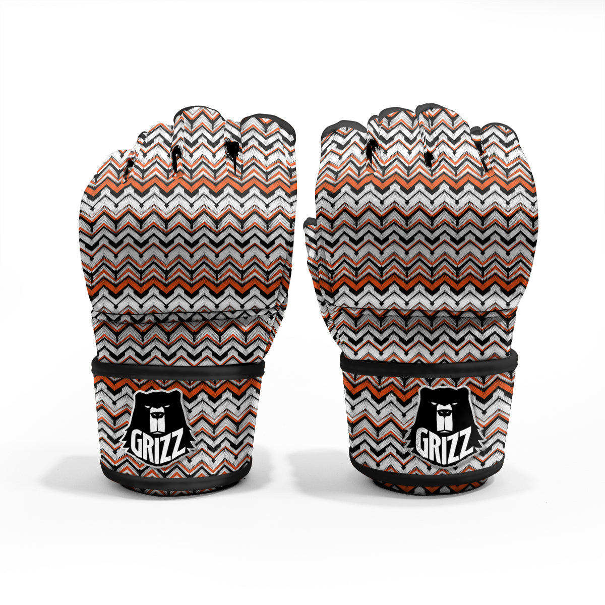 Multicolor Hand Drawn Zigzag Print MMA Gloves-grizzshop