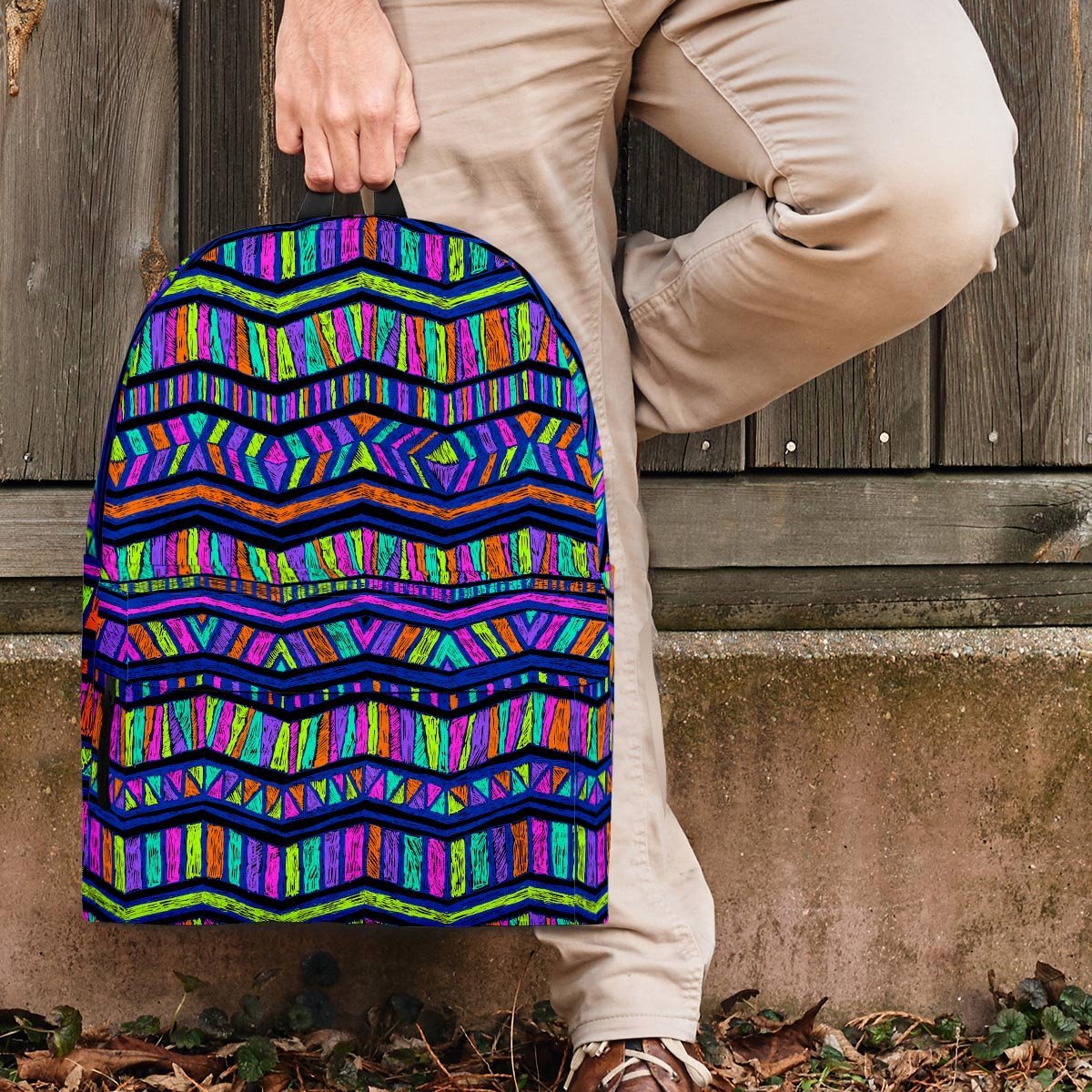 Multicolor Indian Aztec Doodle Elements Abstract Backpack-grizzshop