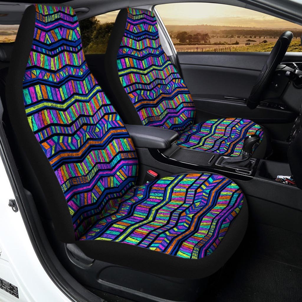 Multicolor Indian Aztec Doodle Elements Abstract Car Seat Covers-grizzshop