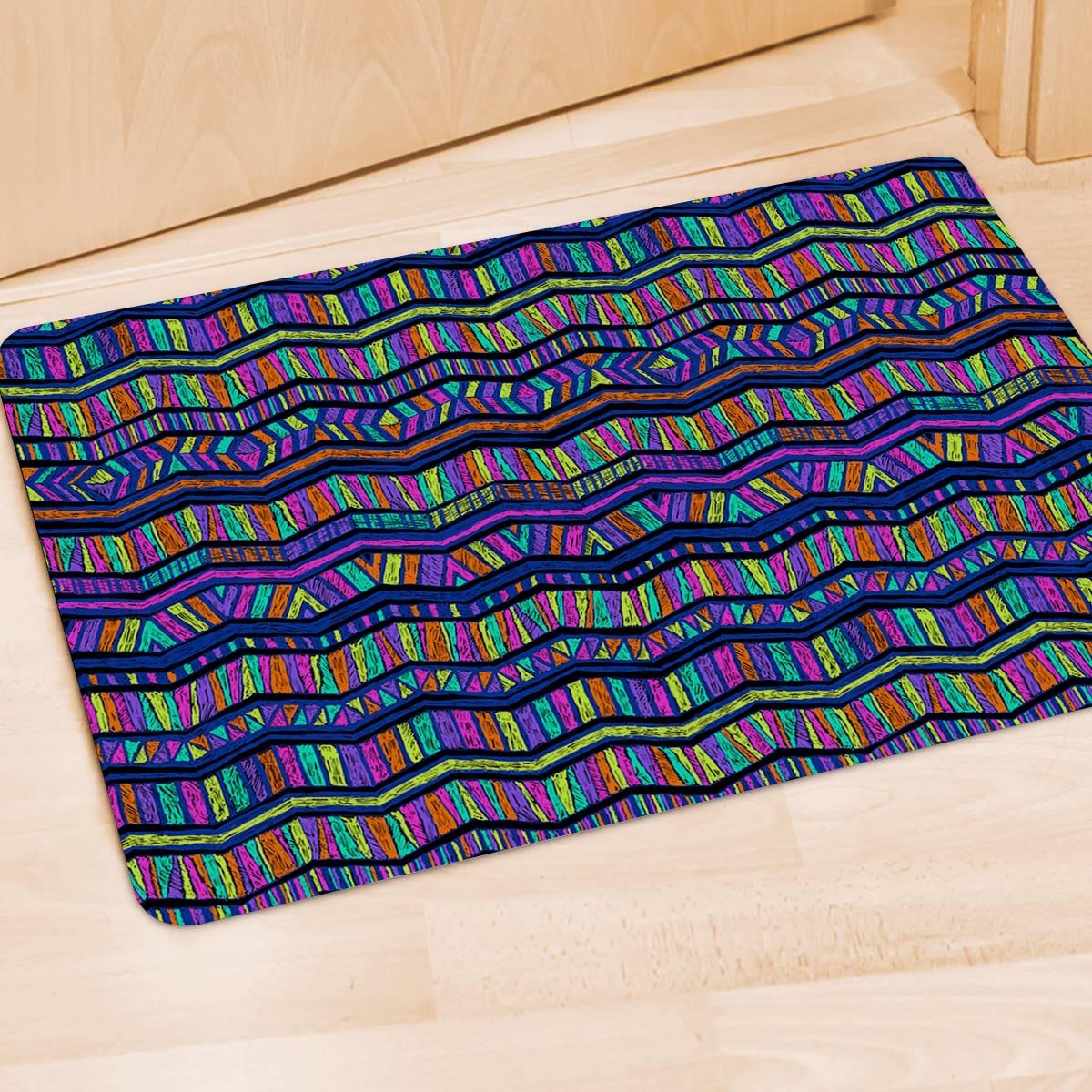 Multicolor Indian Aztec Doodle Elements Abstract Door Mat-grizzshop