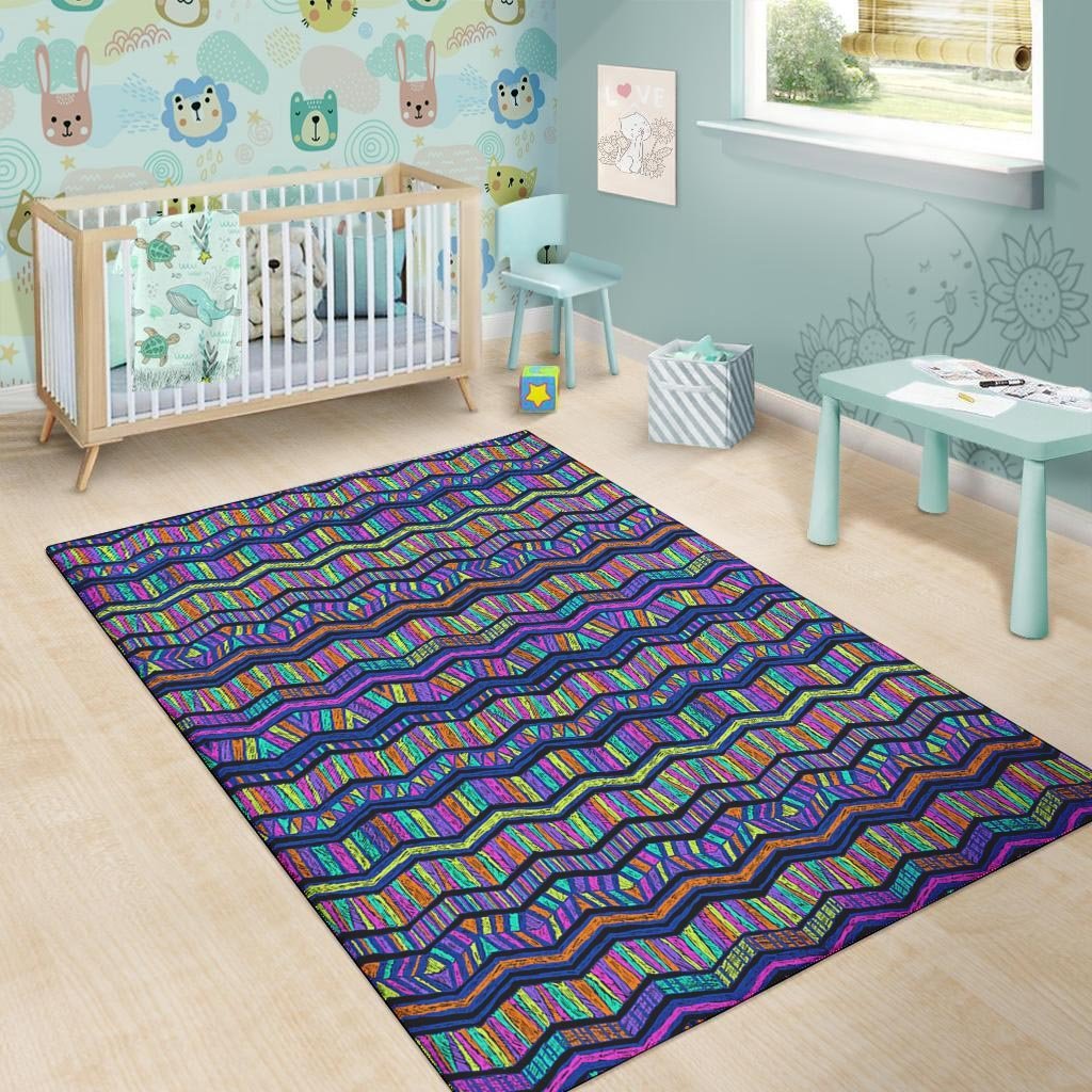 Multicolor Indian Aztec Doodle Elements Abstract Floor Mat-grizzshop