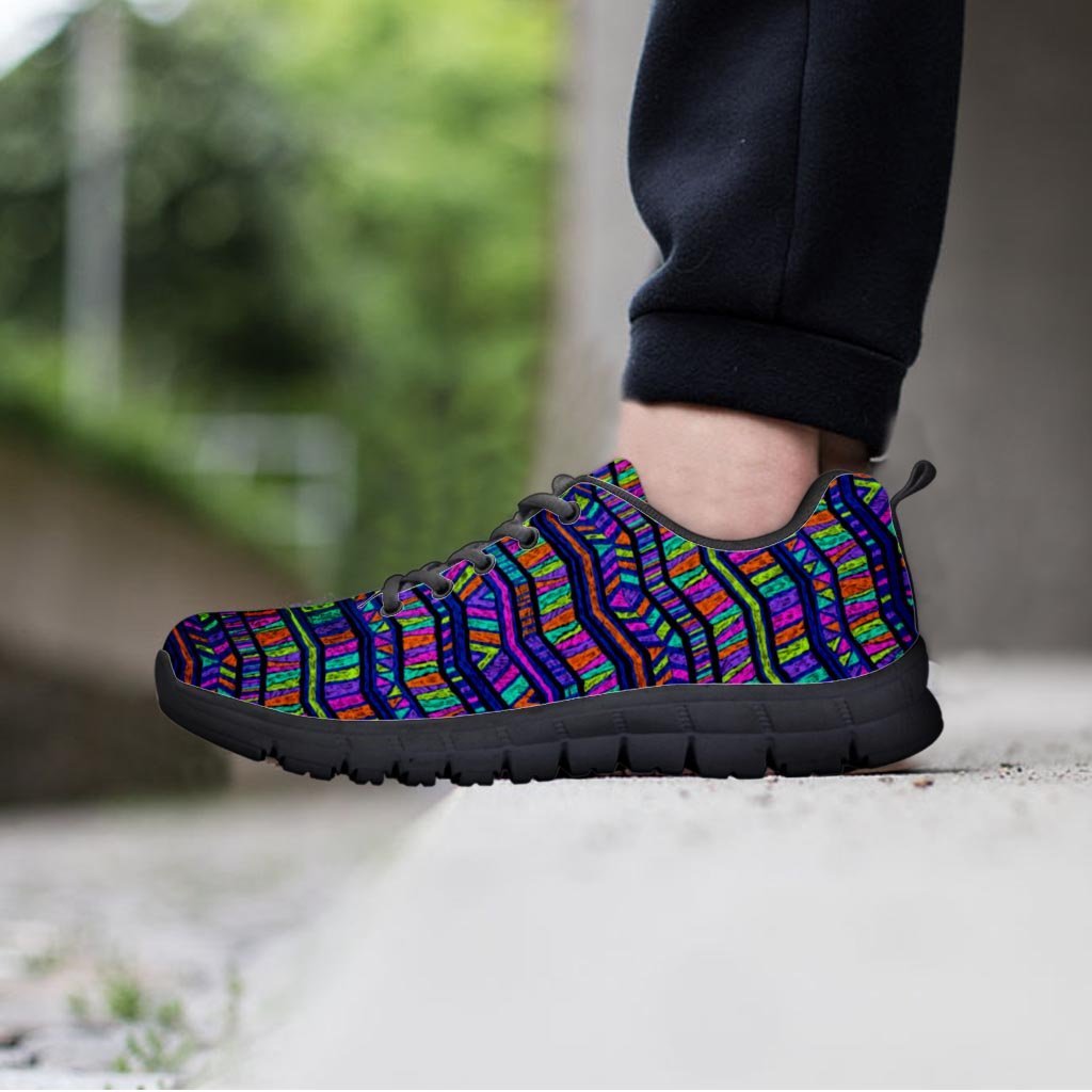 Multicolor Indian Aztec Doodle Elements Abstract Women's Sneakers-grizzshop