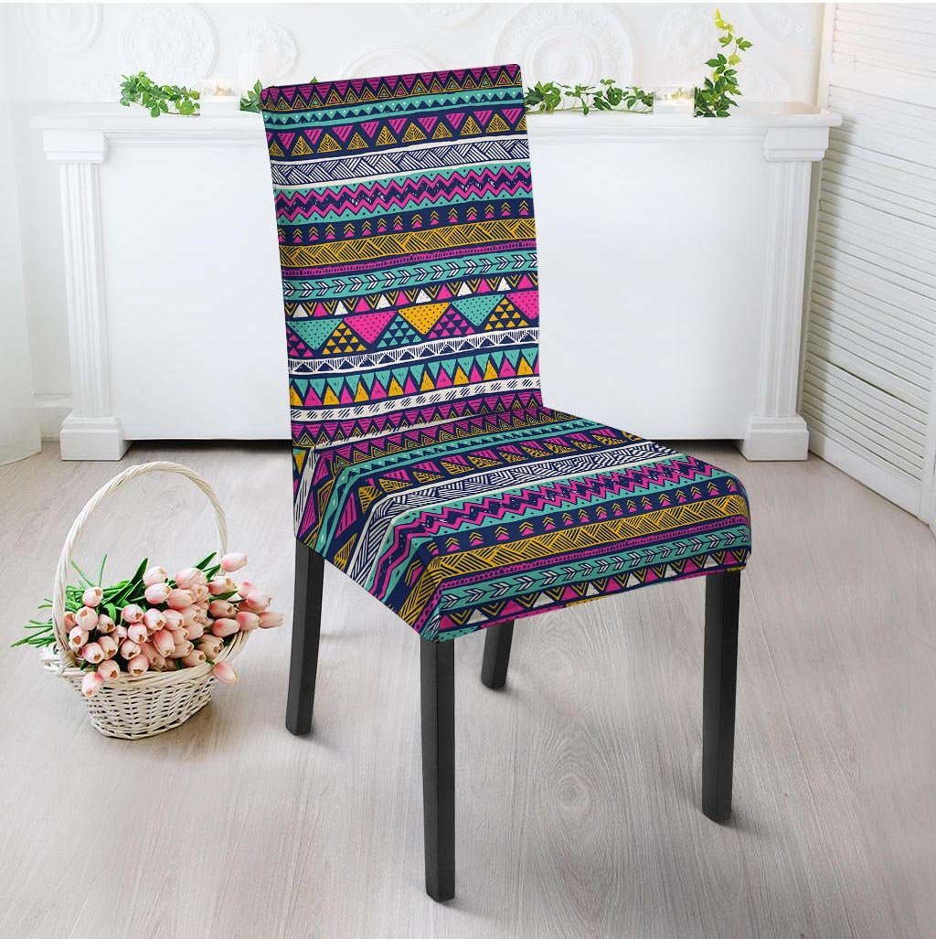 Multicolor Indian Aztec Geometric Art Chair Cover-grizzshop