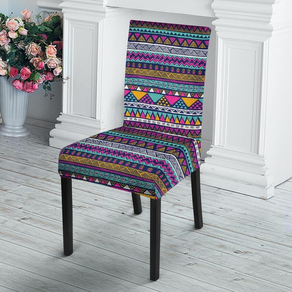 Multicolor Indian Aztec Geometric Art Chair Cover-grizzshop