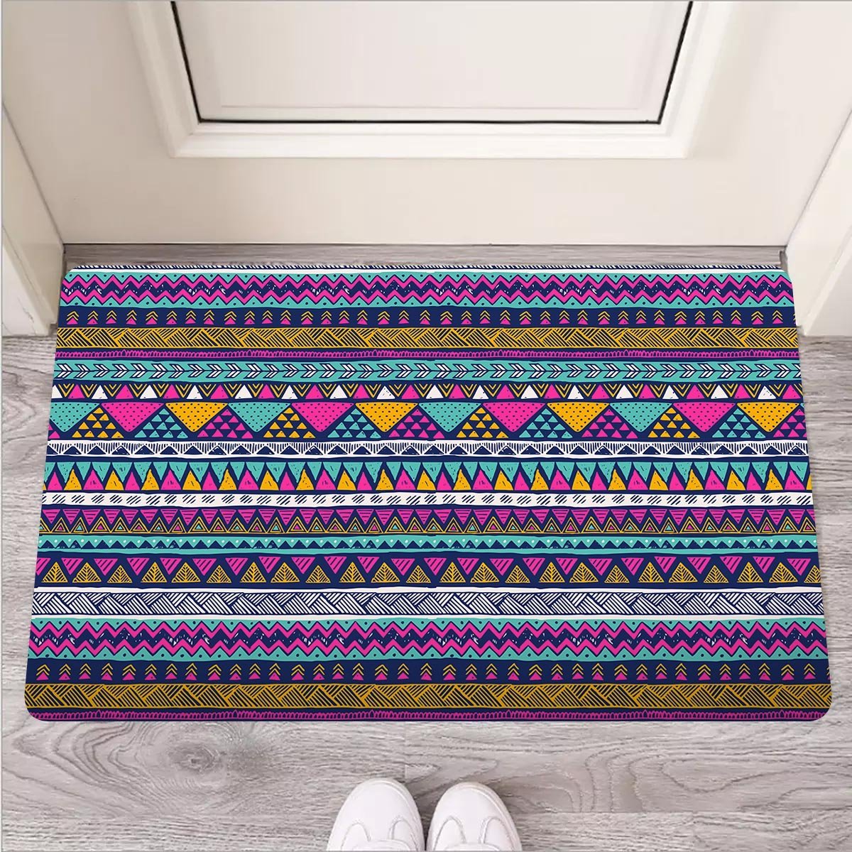 Multicolor Indian Aztec Geometric Art Door Mat-grizzshop