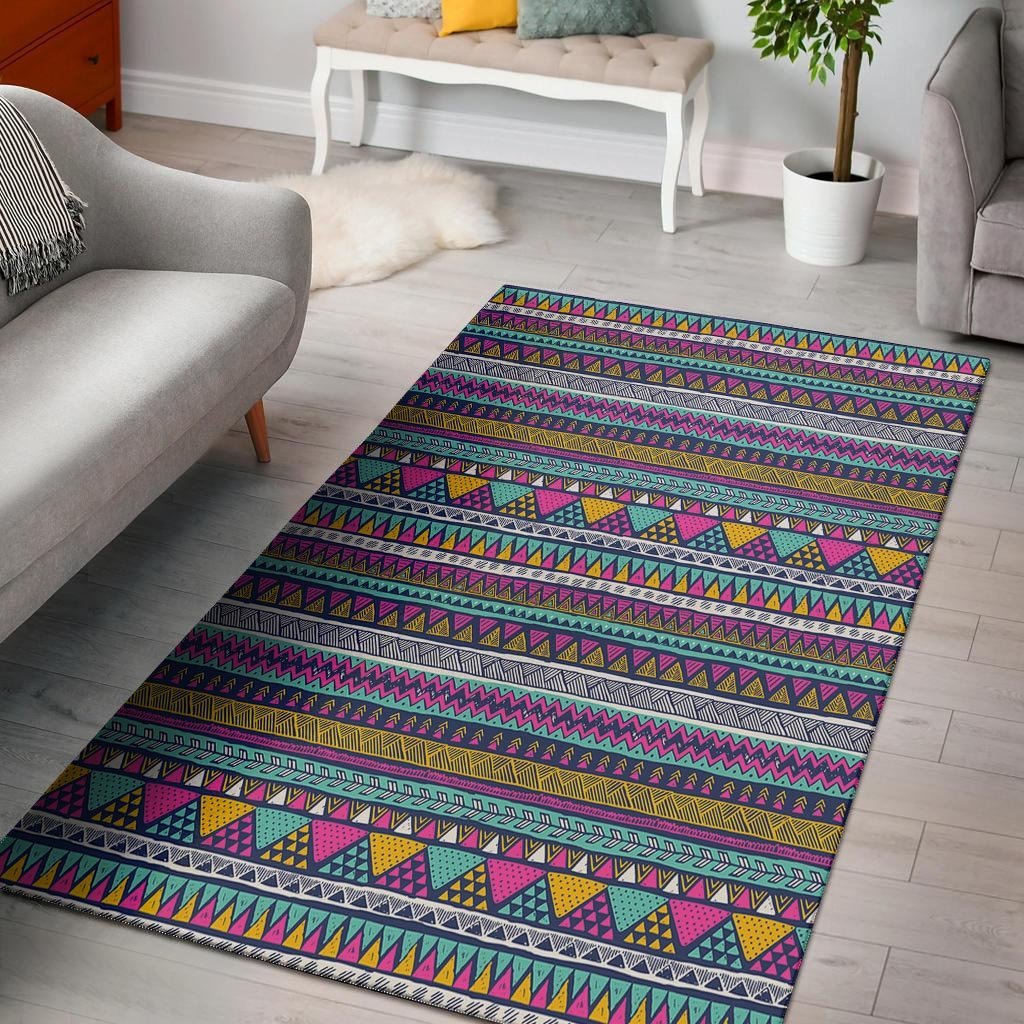 Multicolor Indian Aztec Geometric Art Floor Mat-grizzshop