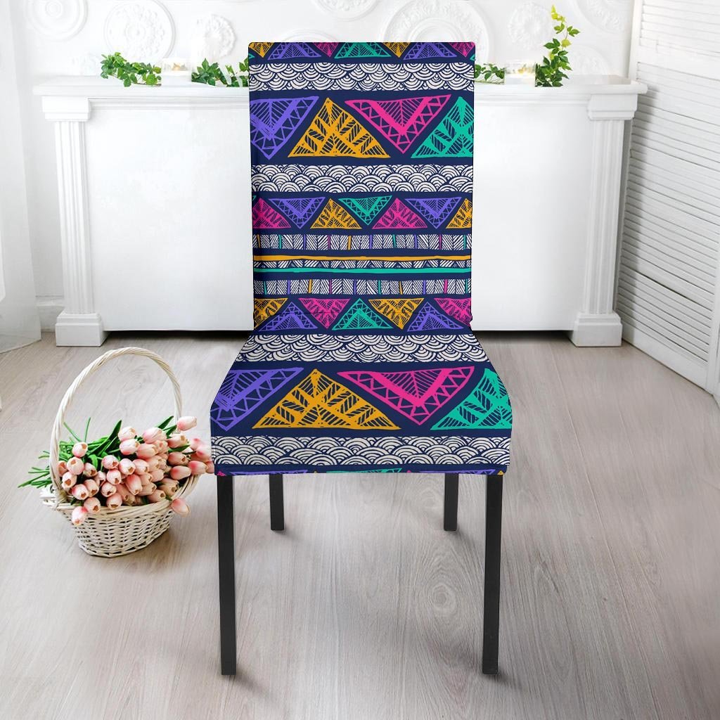 Multicolor Native Aztec Abstract Doodle Chair Cover-grizzshop
