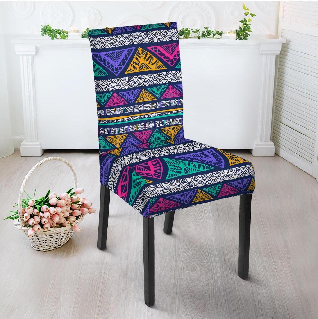 Multicolor Native Aztec Abstract Doodle Chair Cover-grizzshop