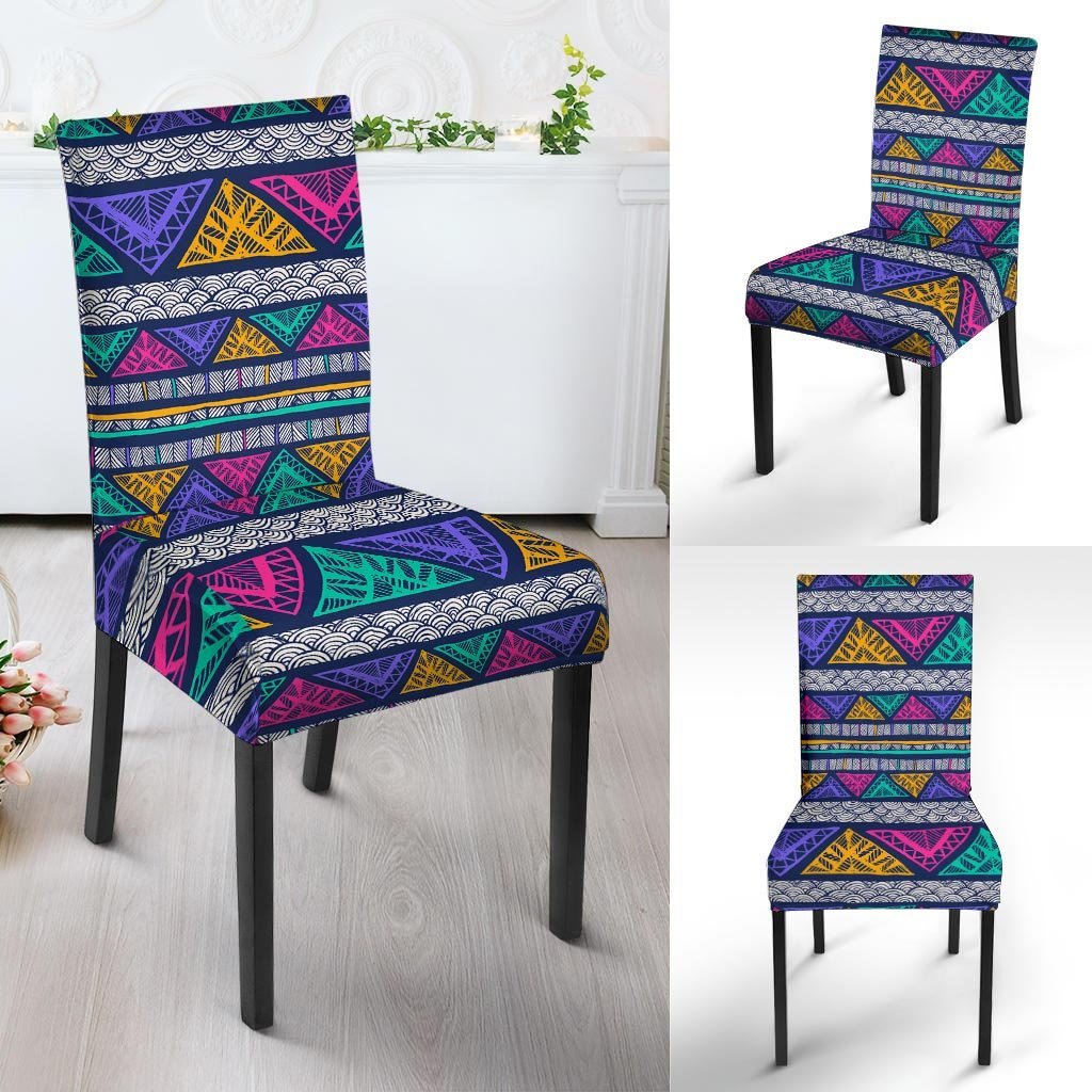 Multicolor Native Aztec Abstract Doodle Chair Cover-grizzshop