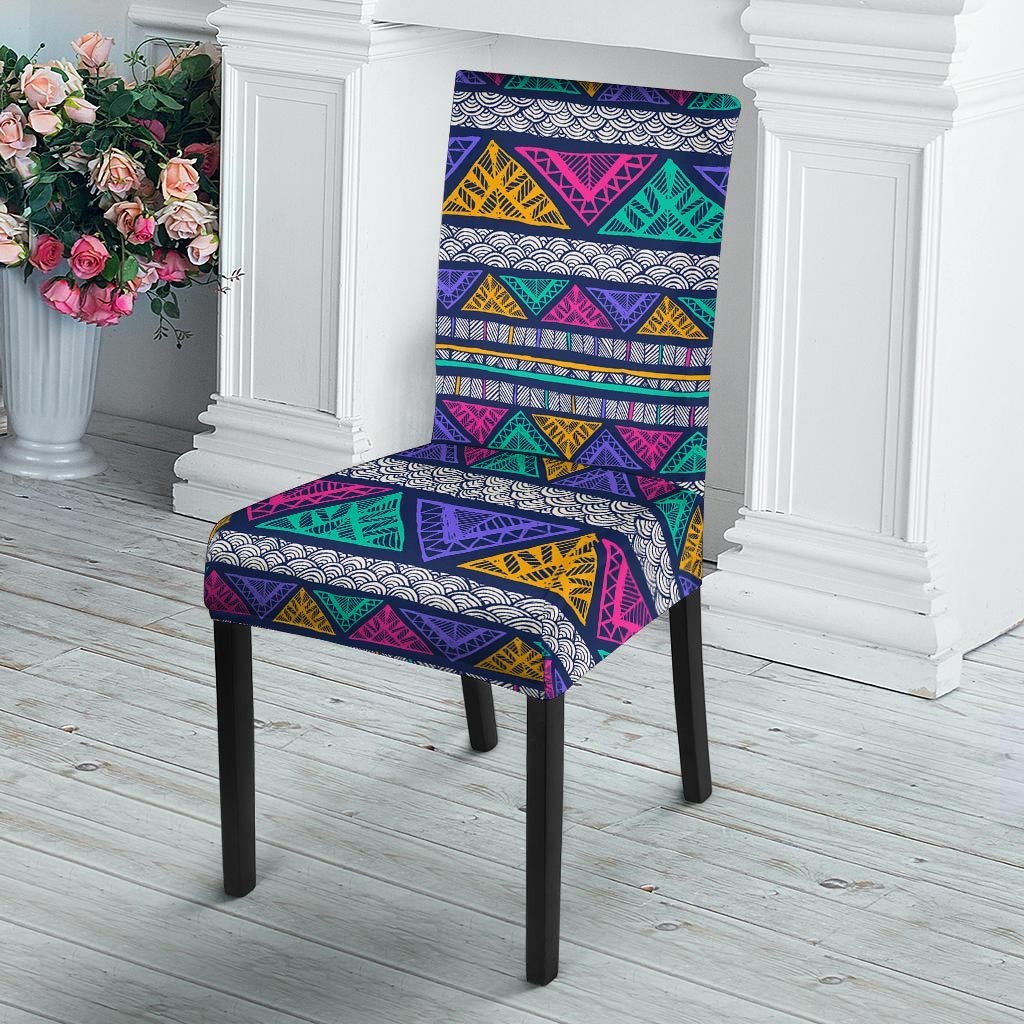 Multicolor Native Aztec Abstract Doodle Chair Cover-grizzshop
