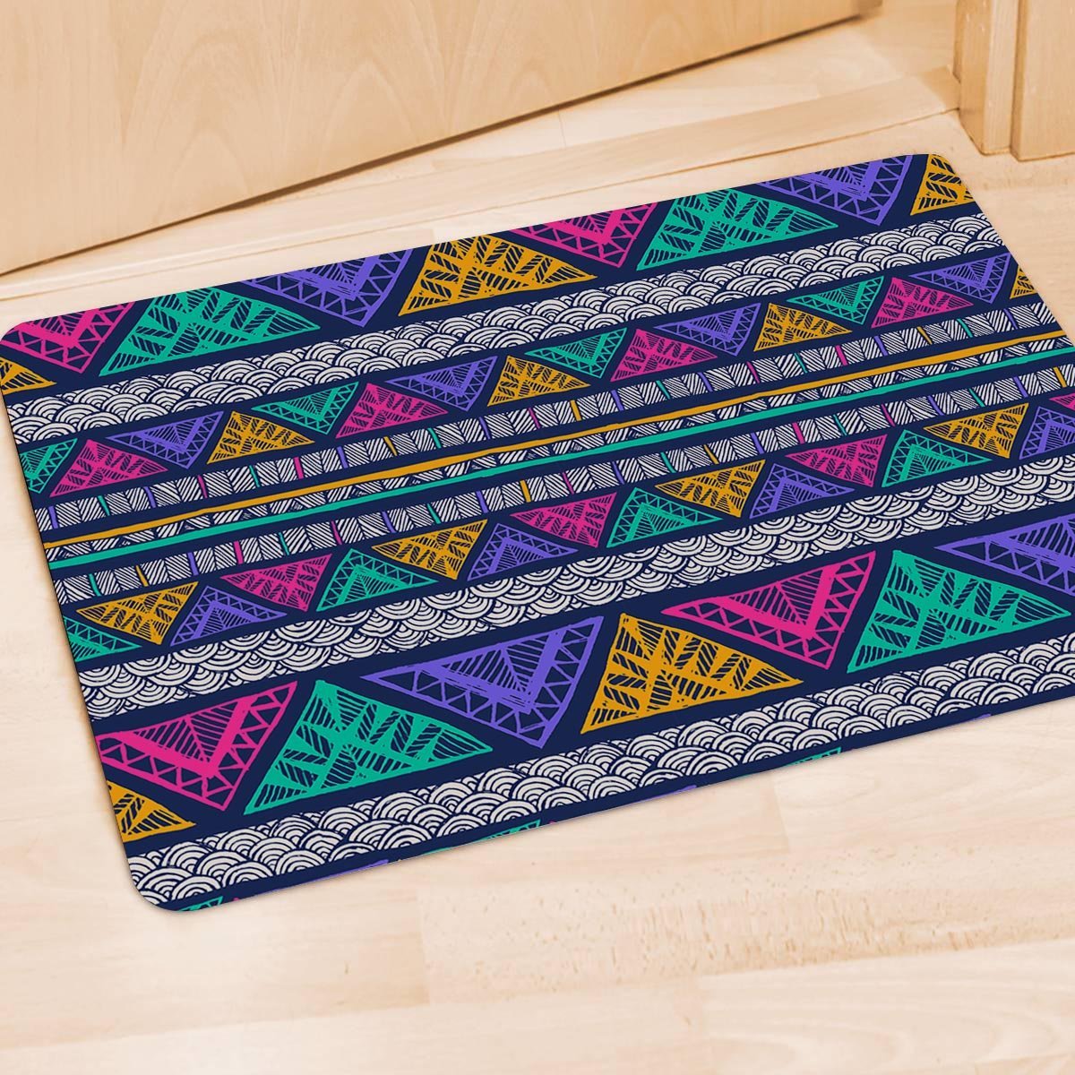 Multicolor Native Aztec Abstract Doodle Door Mat-grizzshop
