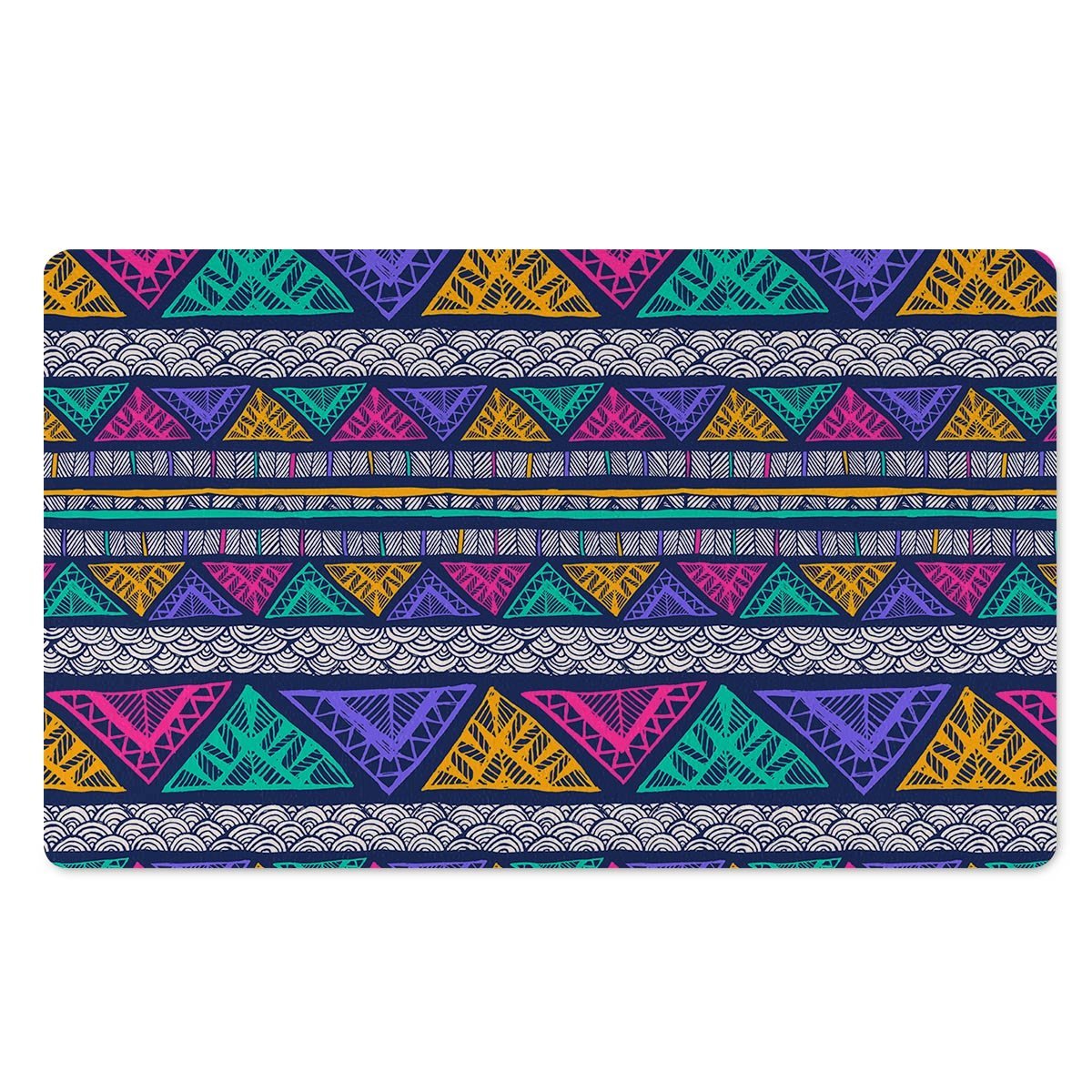 Multicolor Native Aztec Abstract Doodle Door Mat-grizzshop