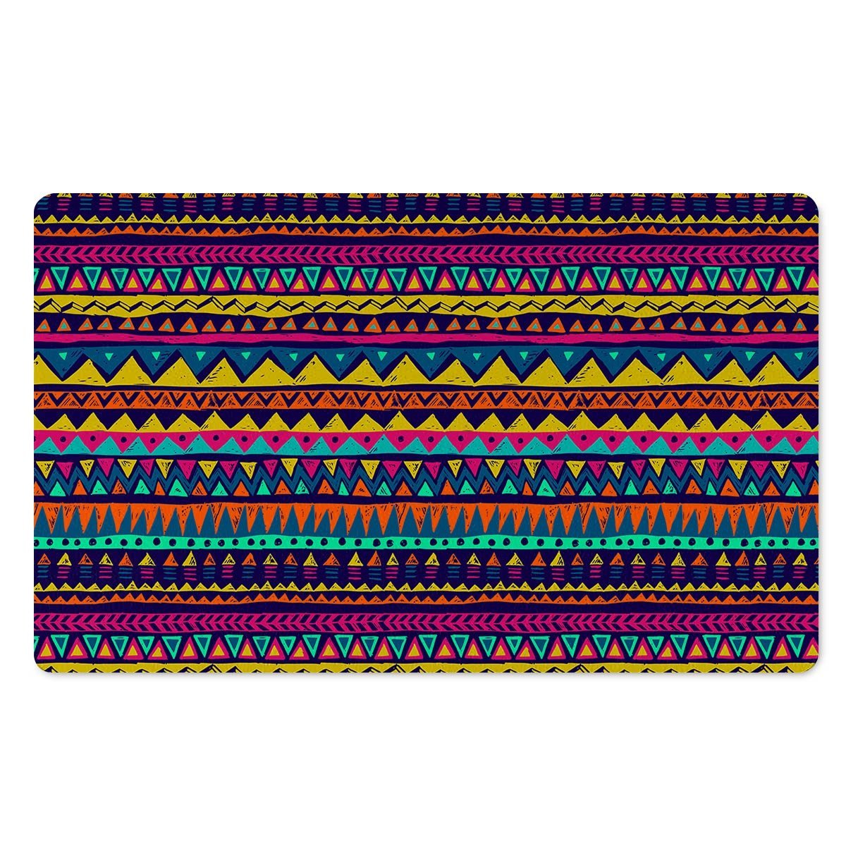 Multicolor Native Aztec Abstract Geometric Door Mat-grizzshop