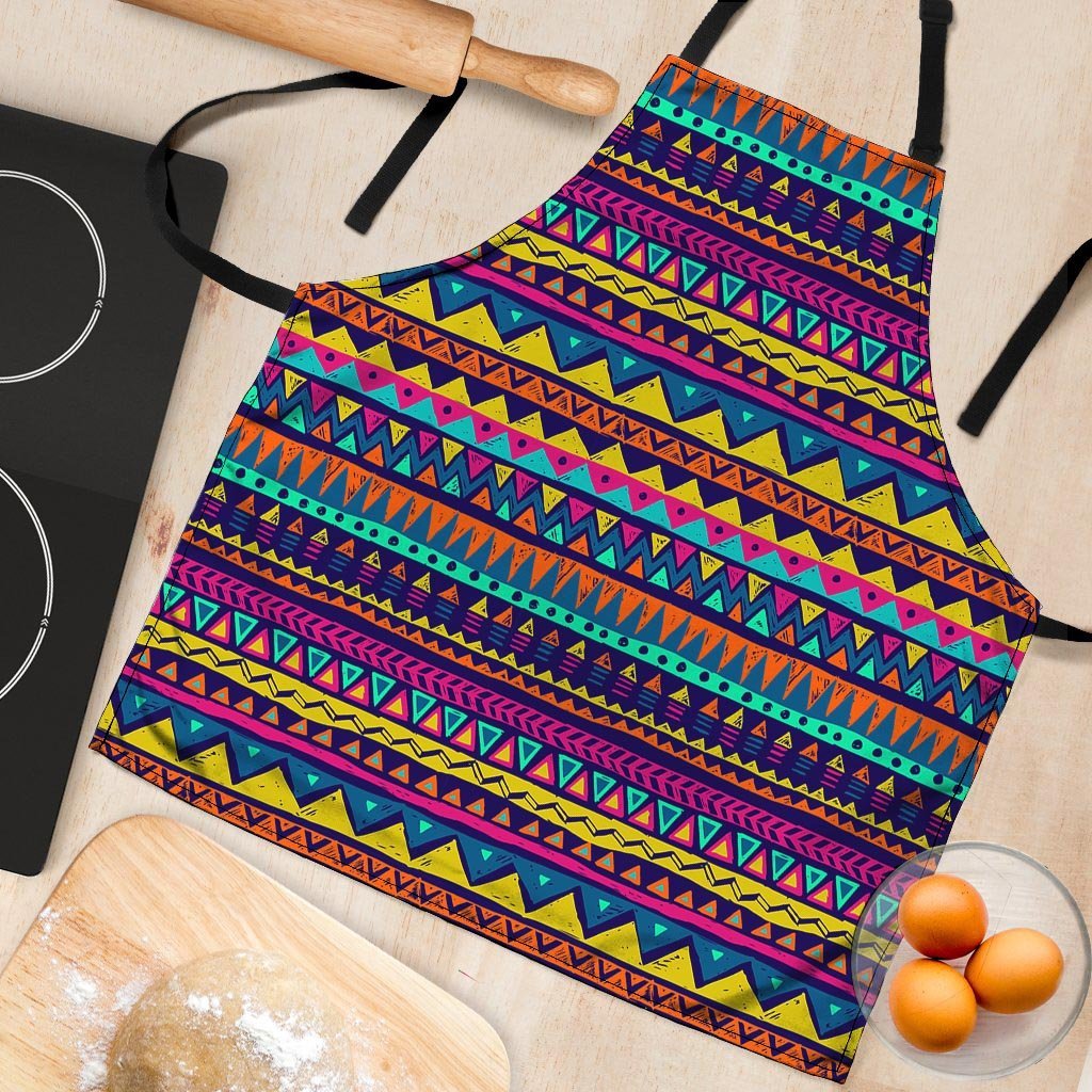 Multicolor Native Aztec Abstract Geometric Women's Apron-grizzshop