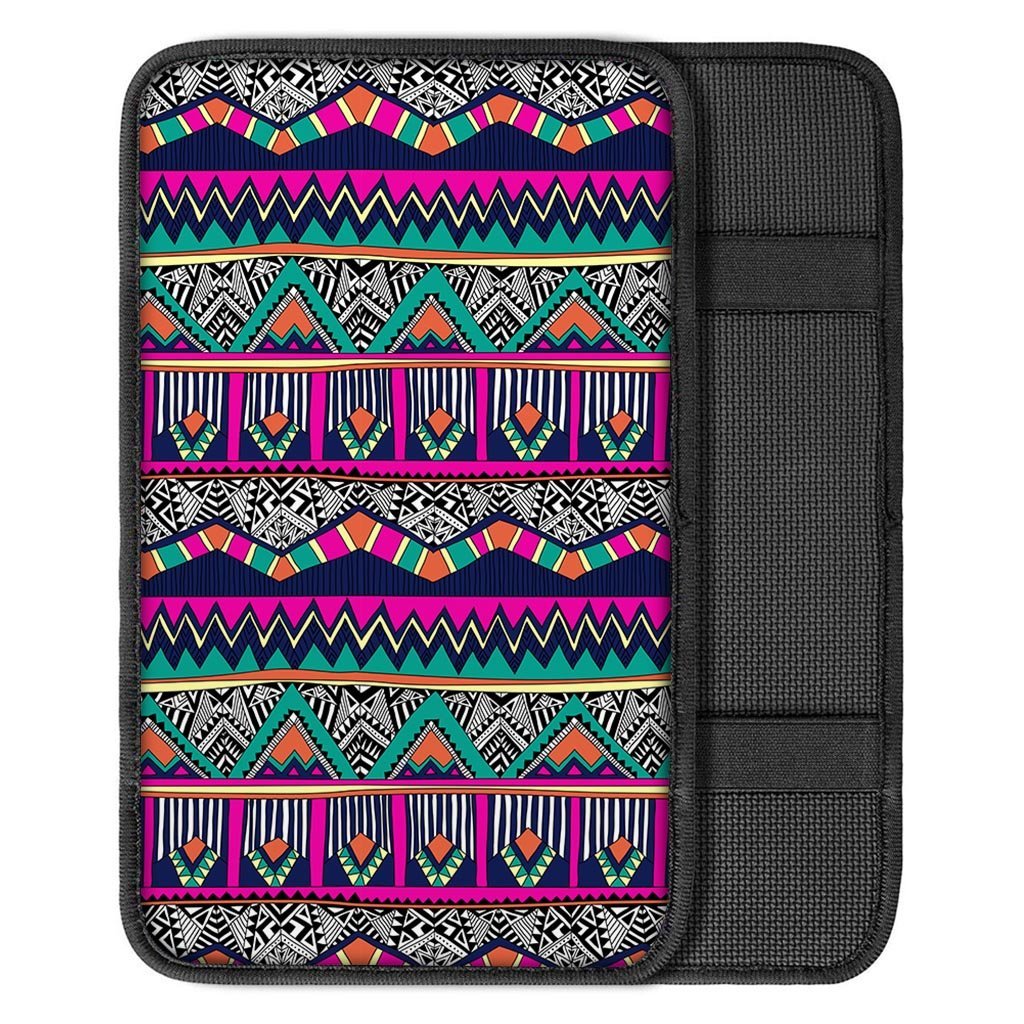 Multicolor Native Aztec Doodle Abstract Car Console Cover-grizzshop