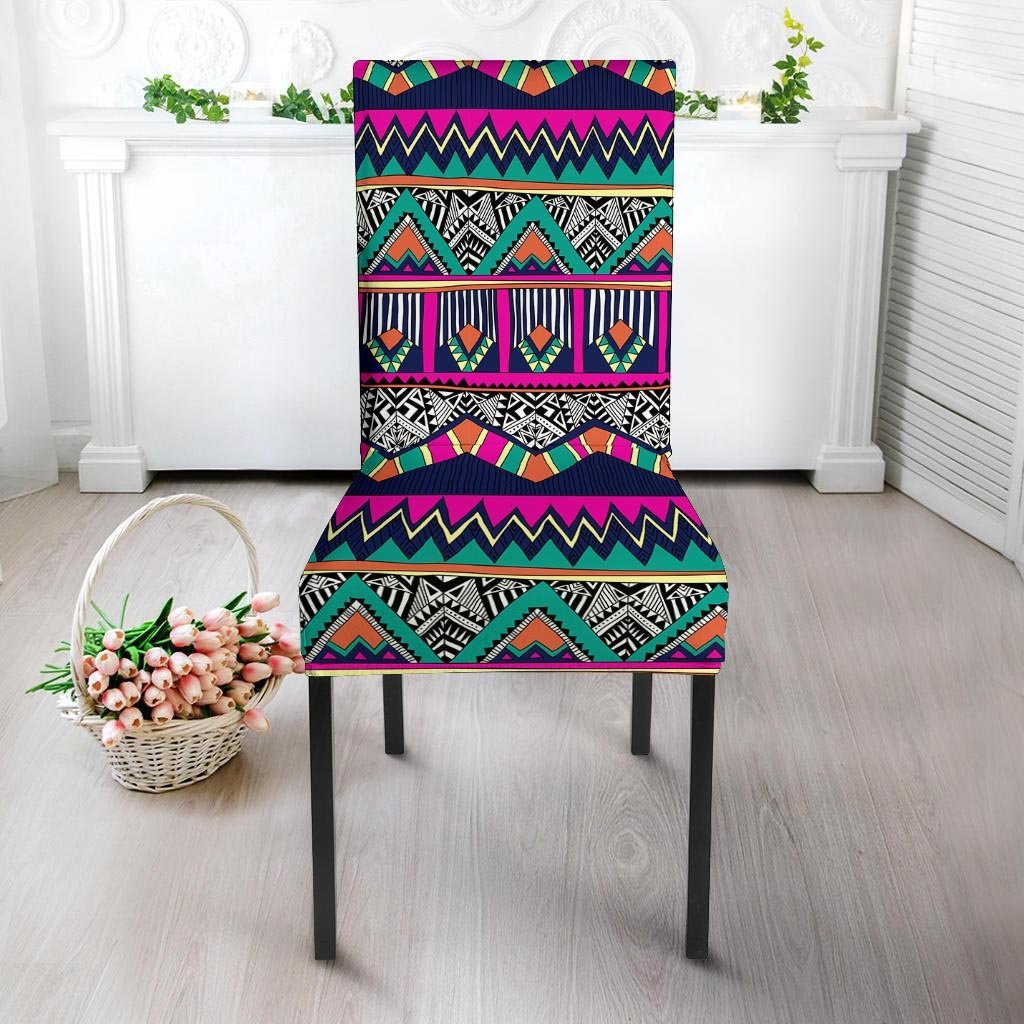Multicolor Native Aztec Doodle Abstract Chair Cover-grizzshop