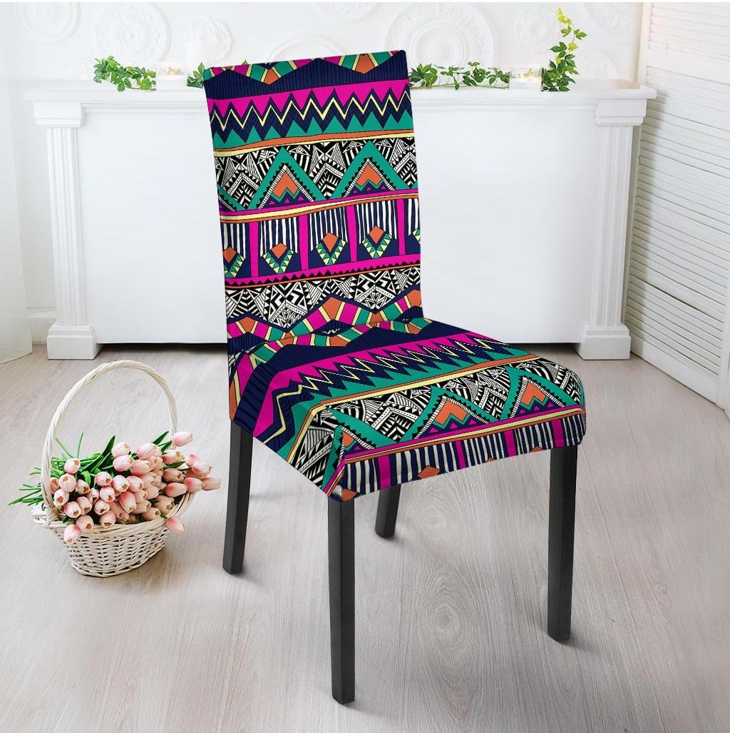 Multicolor Native Aztec Doodle Abstract Chair Cover-grizzshop