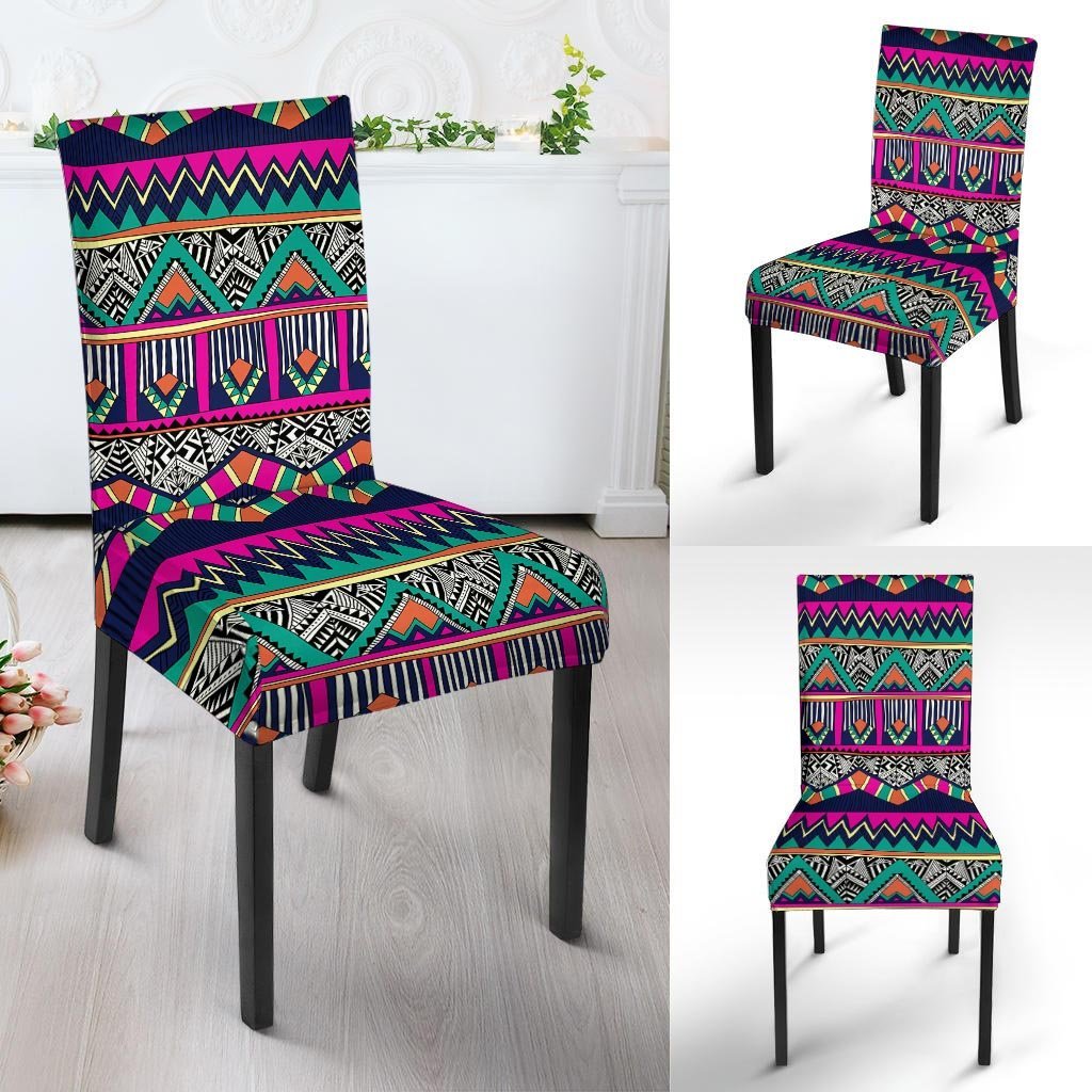 Multicolor Native Aztec Doodle Abstract Chair Cover-grizzshop