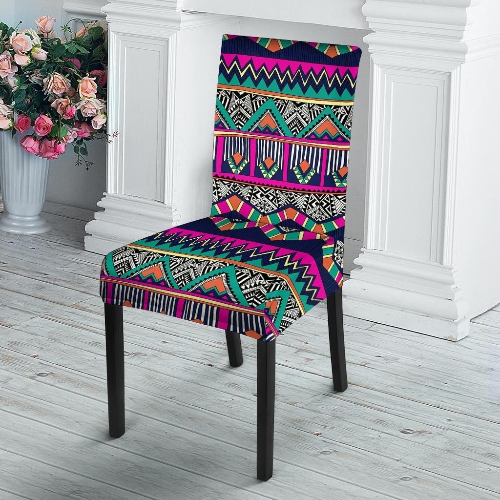 Multicolor Native Aztec Doodle Abstract Chair Cover-grizzshop