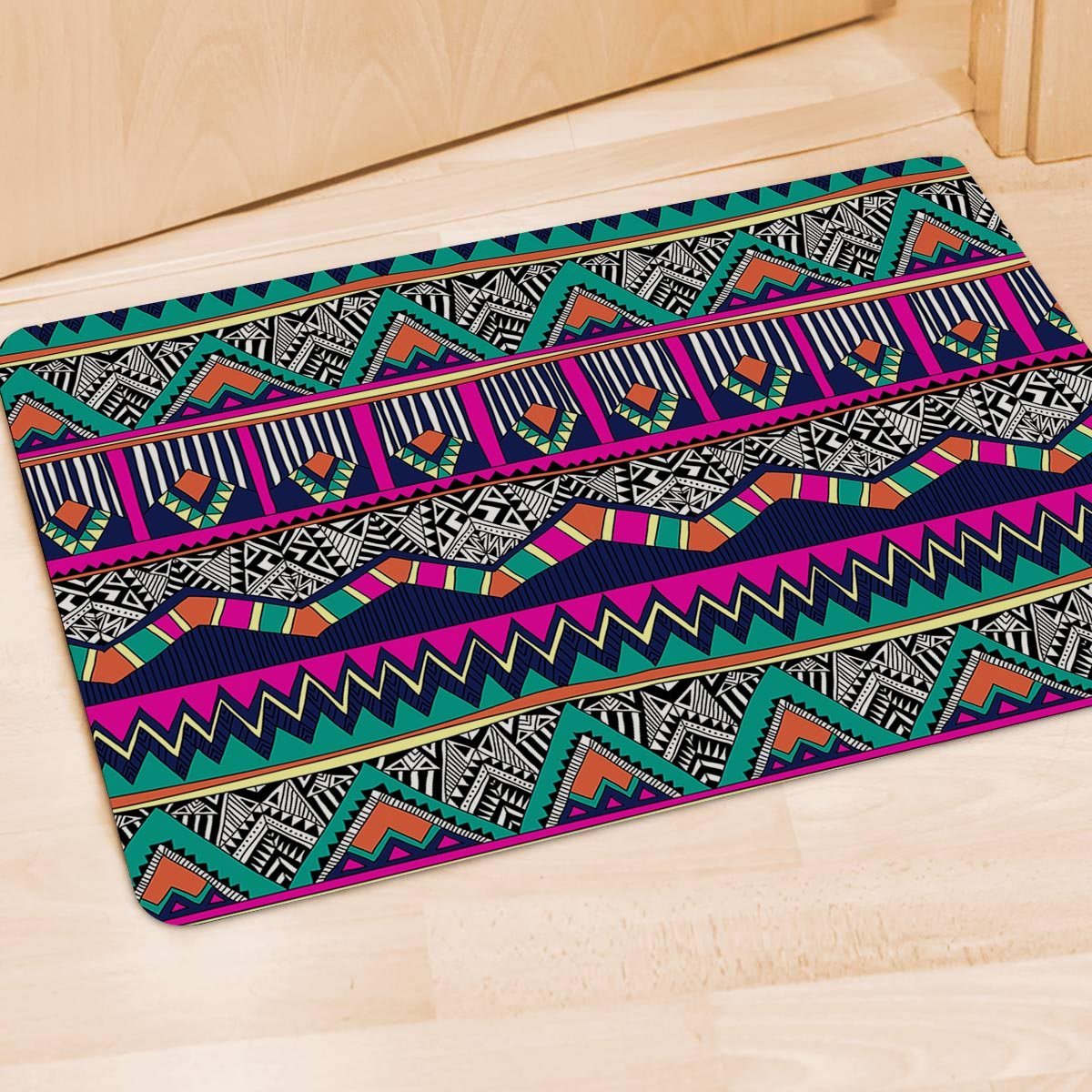 Multicolor Native Aztec Doodle Abstract Door Mat-grizzshop