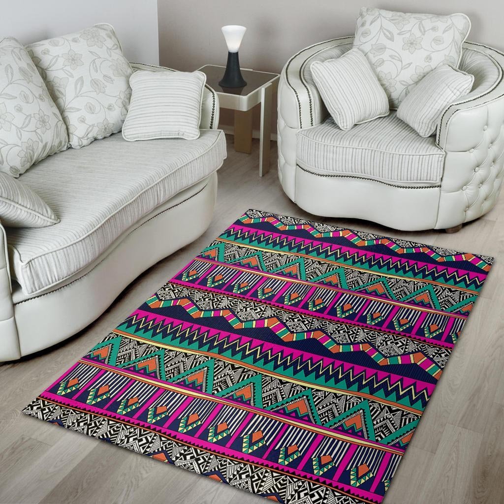 Multicolor Native Aztec Doodle Abstract Floor Mat-grizzshop