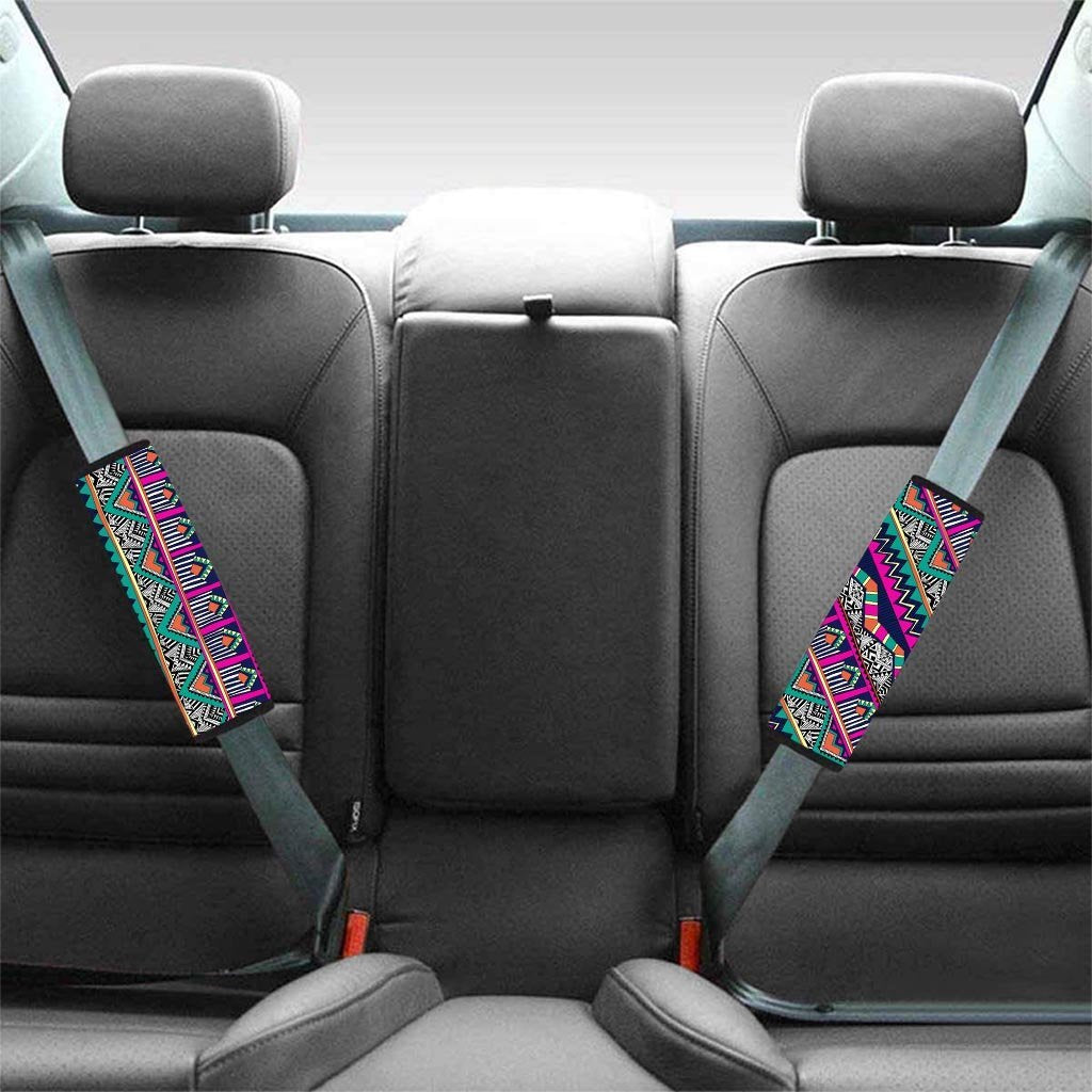 Multicolor Native Aztec Doodle Abstract Seat Belt Cover-grizzshop