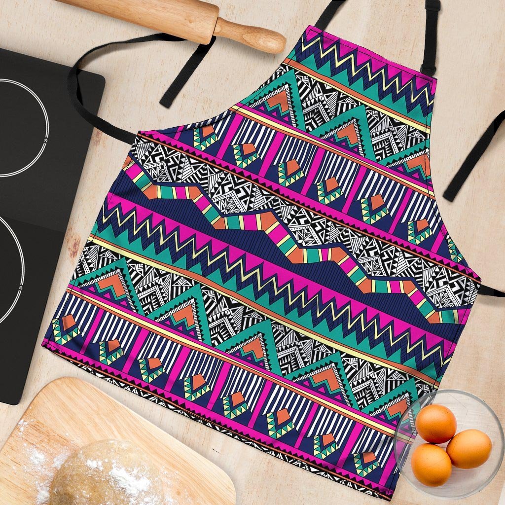 Multicolor Native Aztec Doodle Abstract Women's Apron-grizzshop