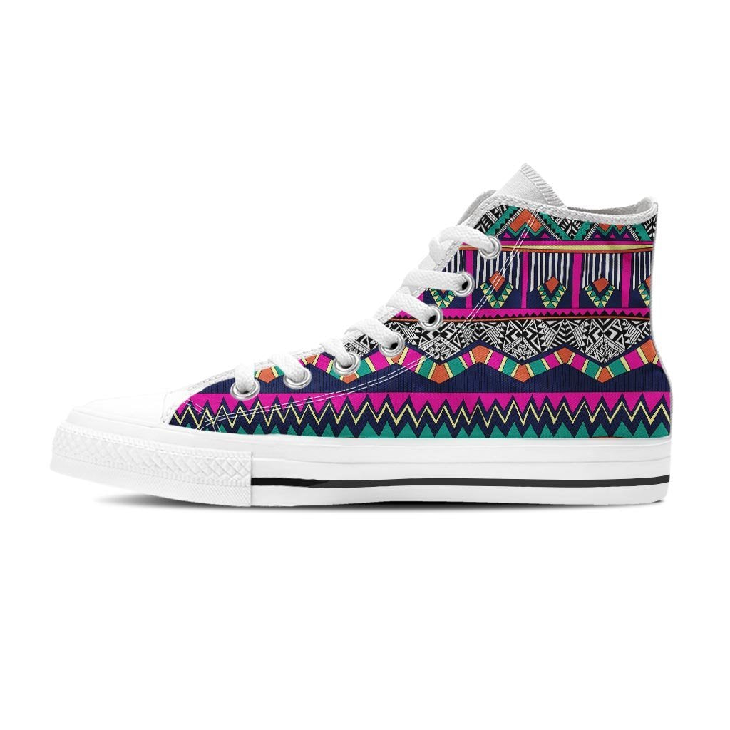 Multicolor Native Aztec Doodle Abstract Women's High Top Shoes-grizzshop