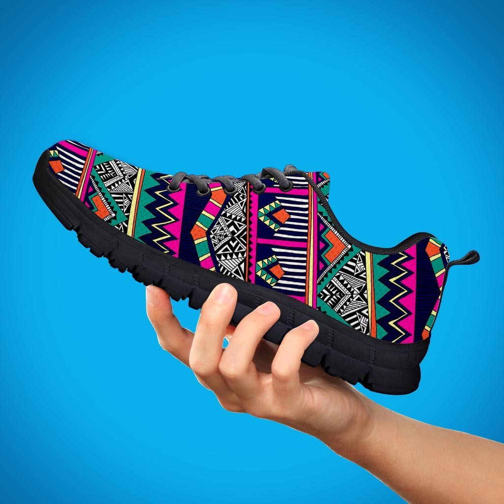 Multicolor Native Aztec Doodle Abstract Women's Sneakers-grizzshop