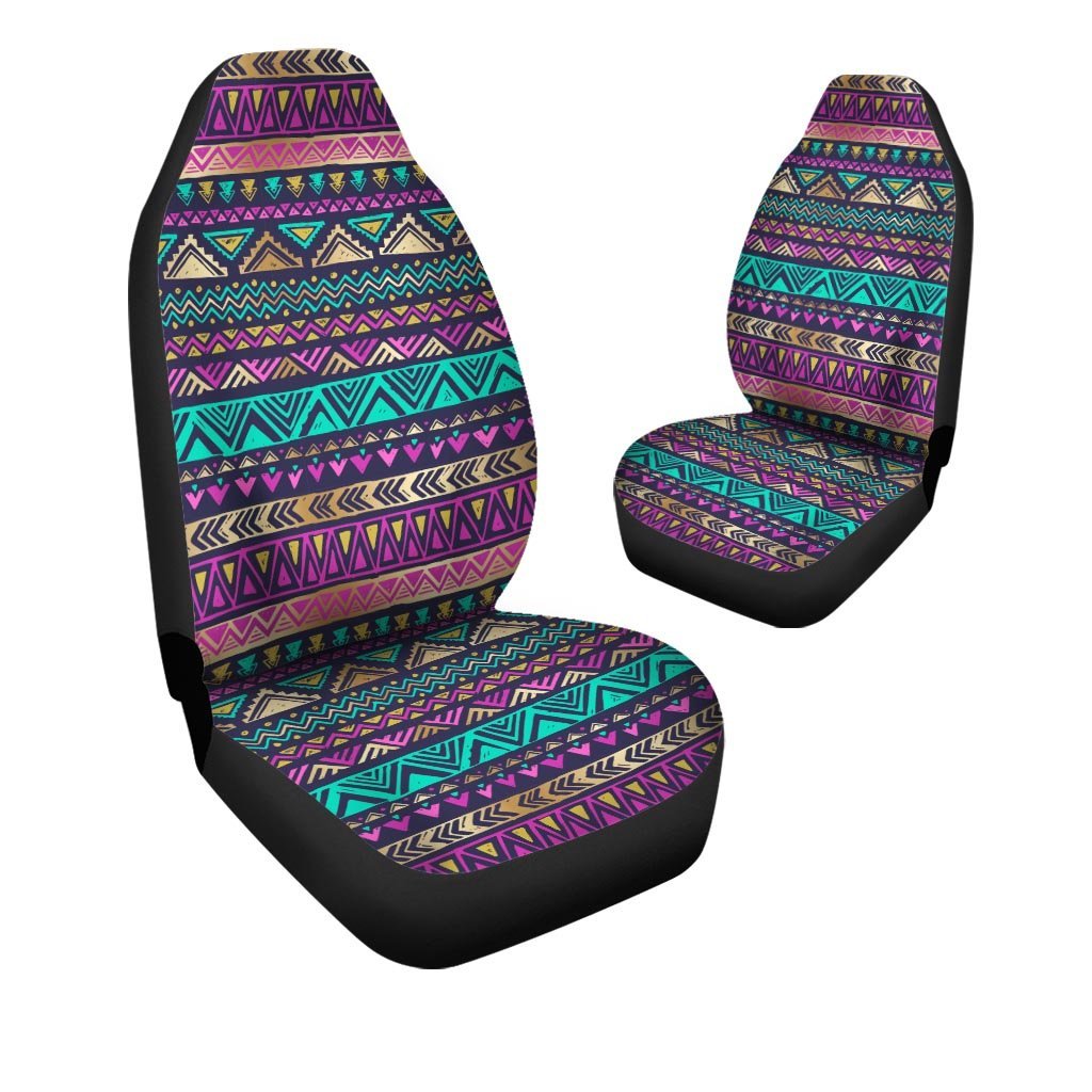 Multicolor Native Aztec Doodle Car Seat Covers-grizzshop